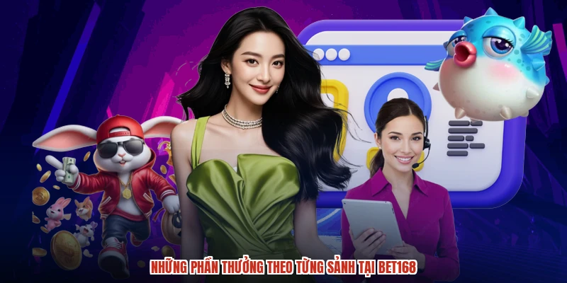 Những phần thưởng theo từng sảnh tại BET168